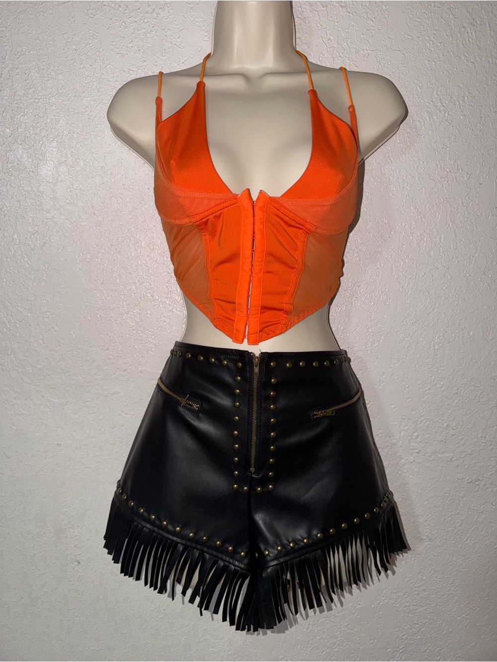 Tequila Sunrise Orange Crop Bustier Top